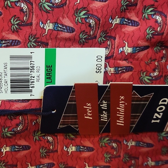 IZOD MEN'S LONG SLEEVE SANTA SHIRT Large - Picture 6 of 8